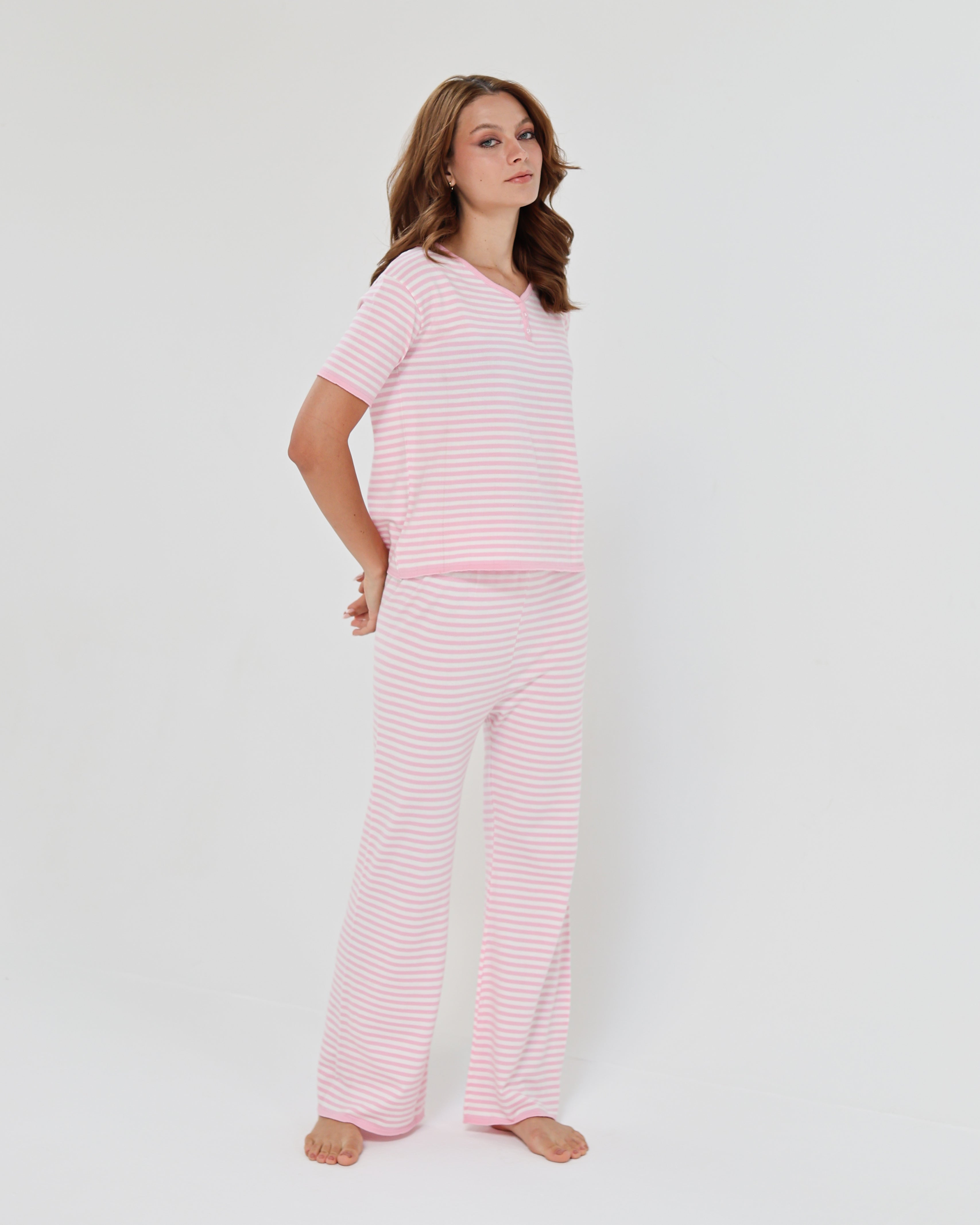 Candy Stripe pijama - Pink