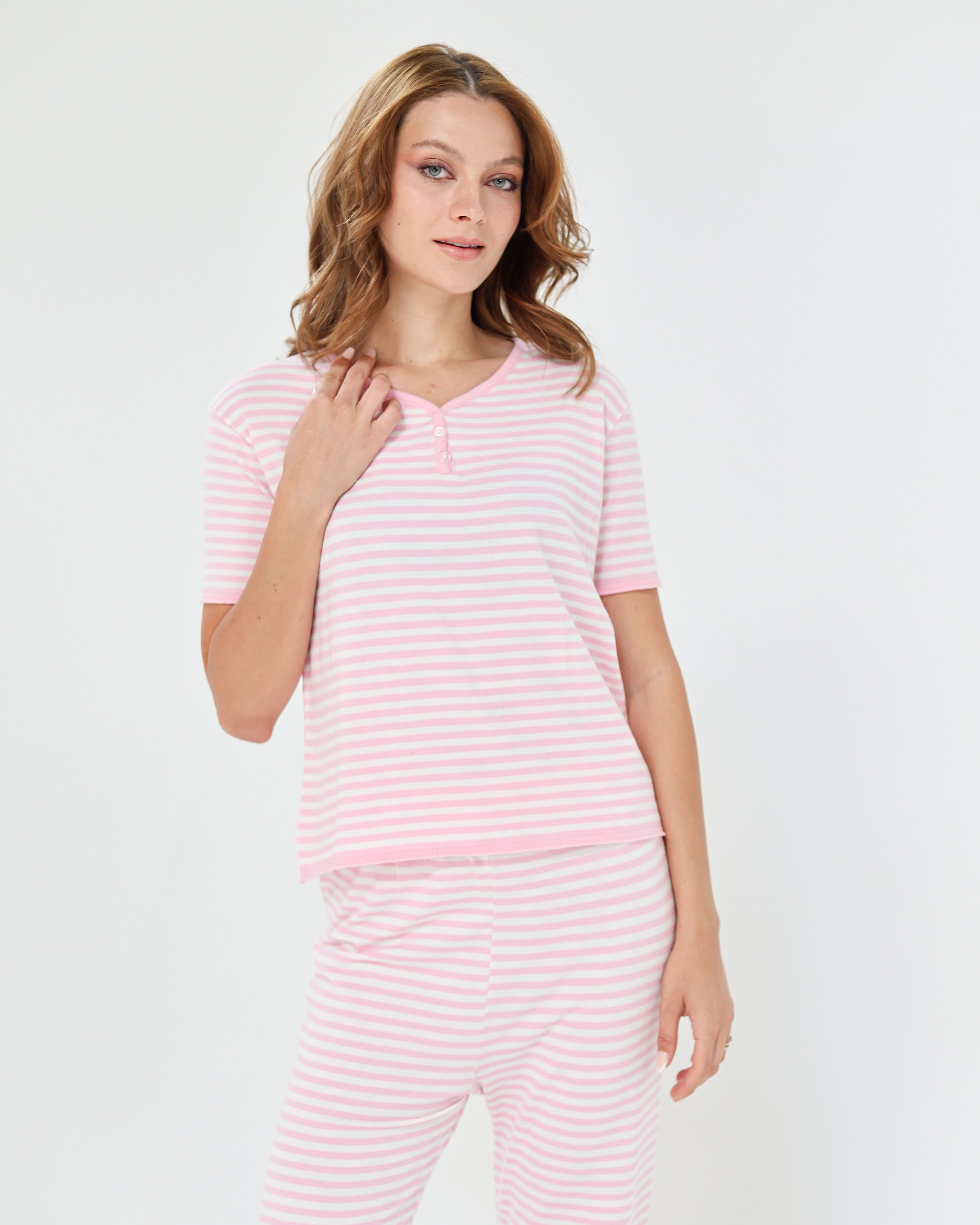 Candy Stripe pijama - Pink