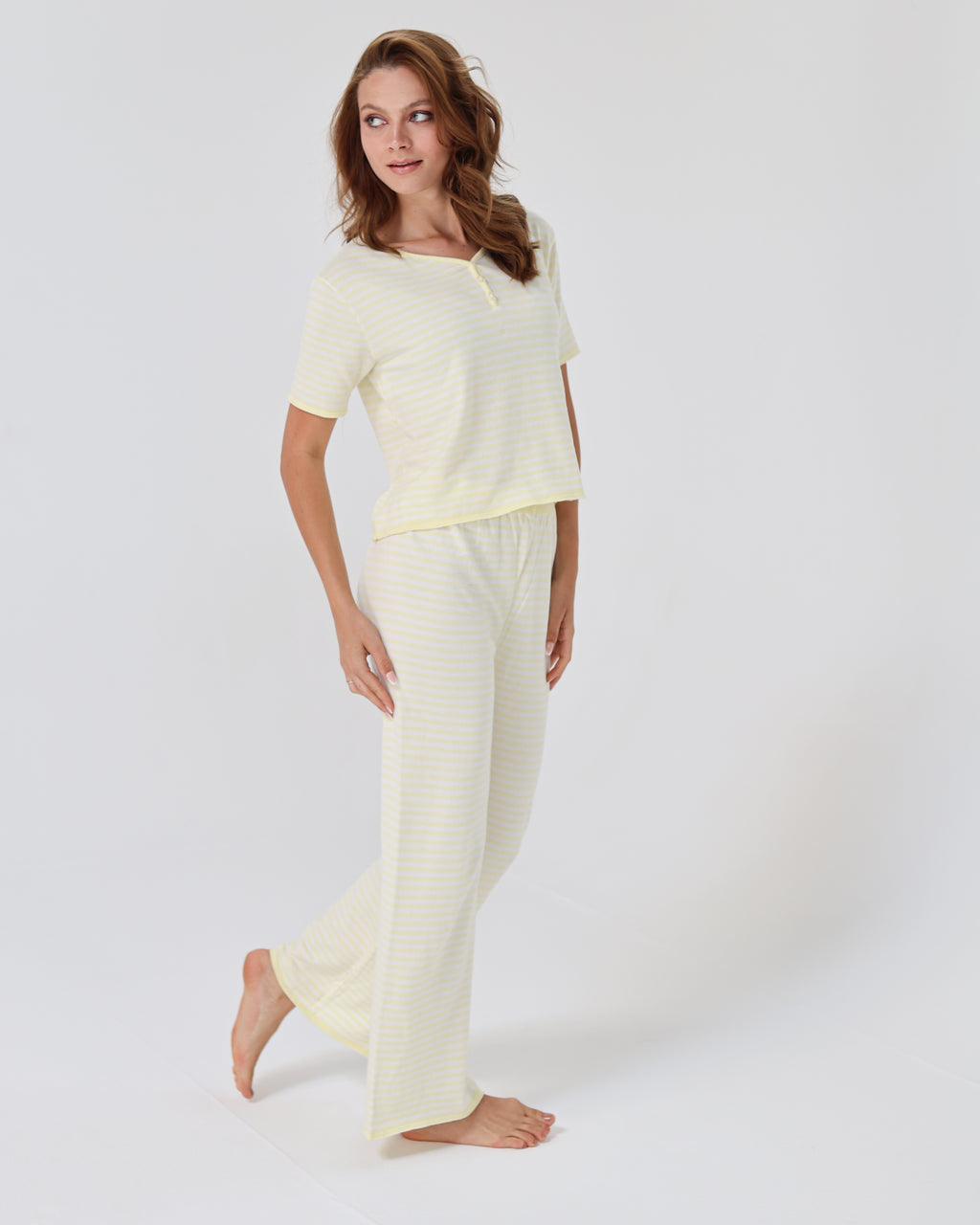 Candy Stripe pijama - Yellow
