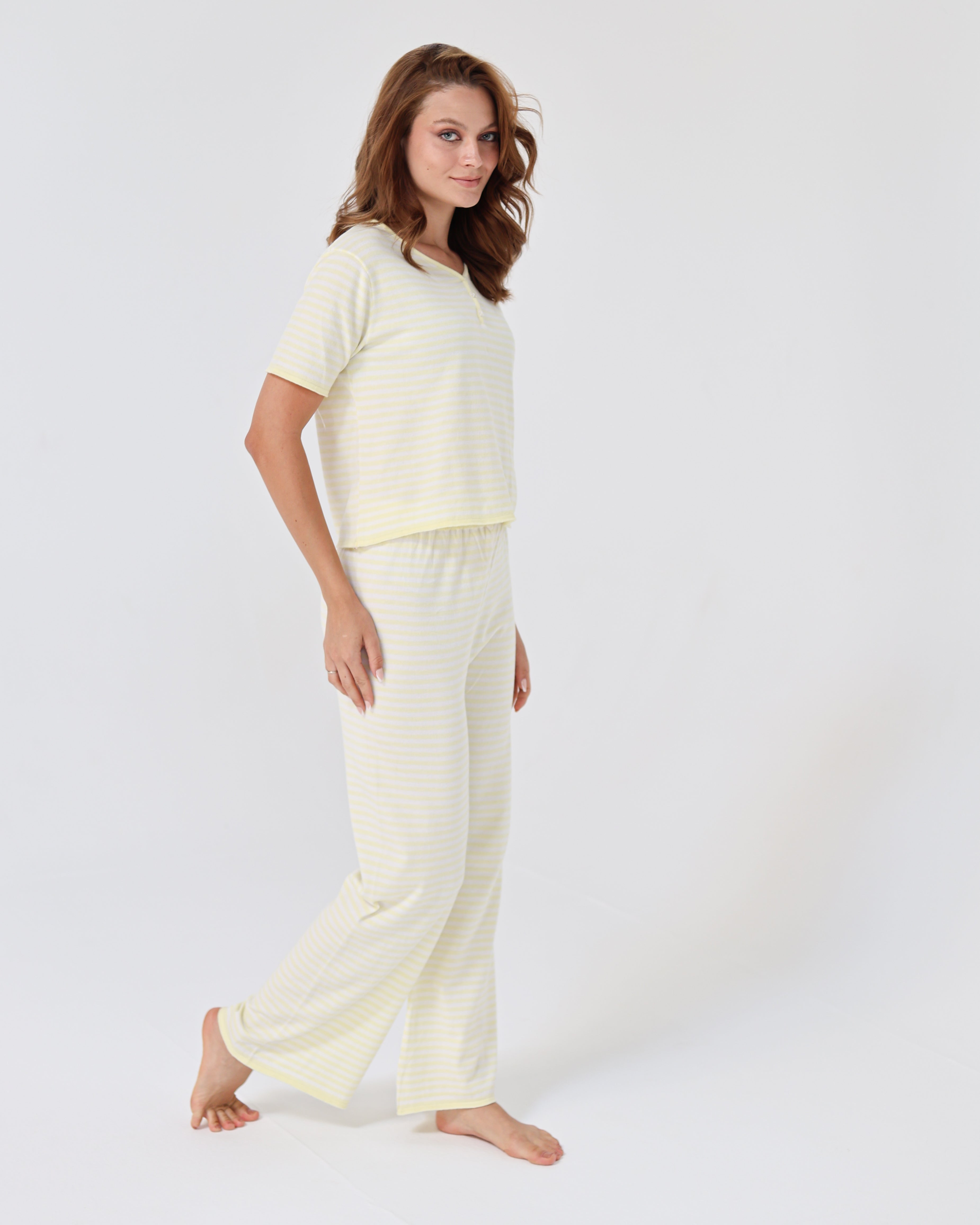 Candy Stripe pijama - Yellow