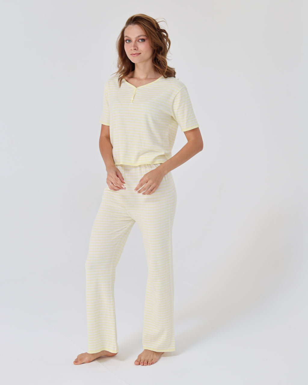 Candy Stripe pijama - Yellow