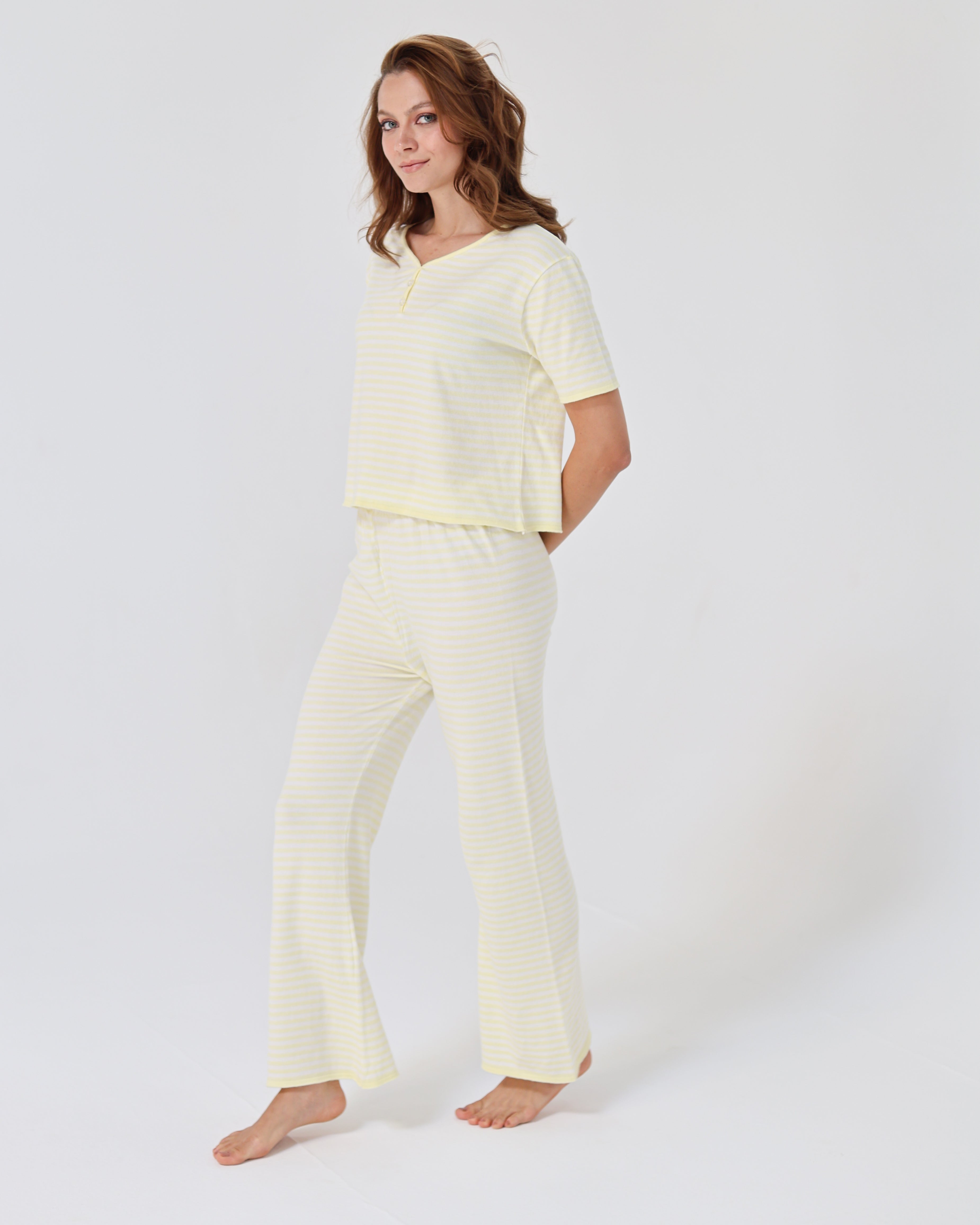 Candy Stripe pijama - Yellow
