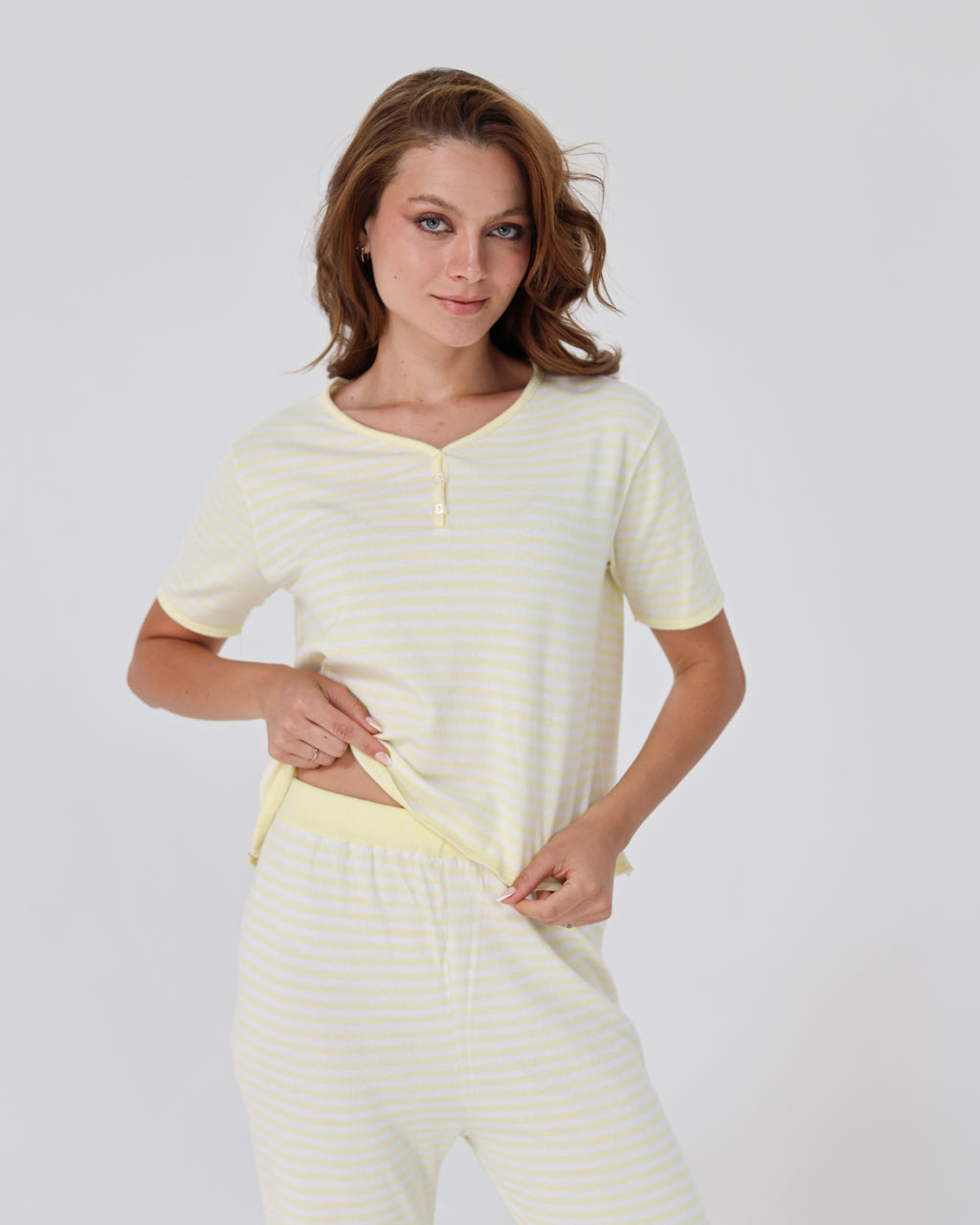 Candy Stripe pijama - Yellow